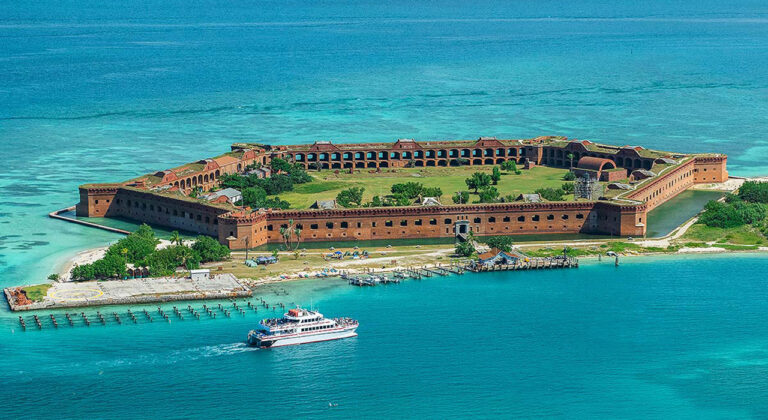 Aerial view of Fort Jefferson at Dry Tortugas National Park