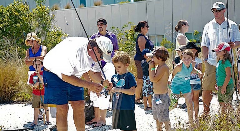 Guests fishing at Florida Keys Eco Discovery Center