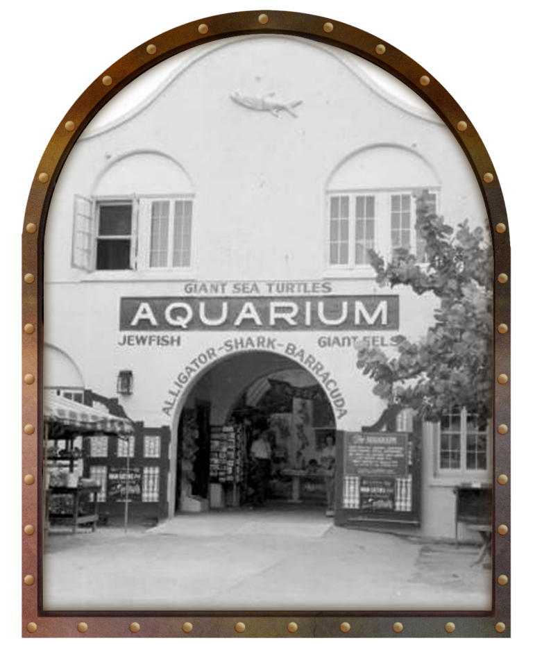 old photo of the entrance to the key west aquarium