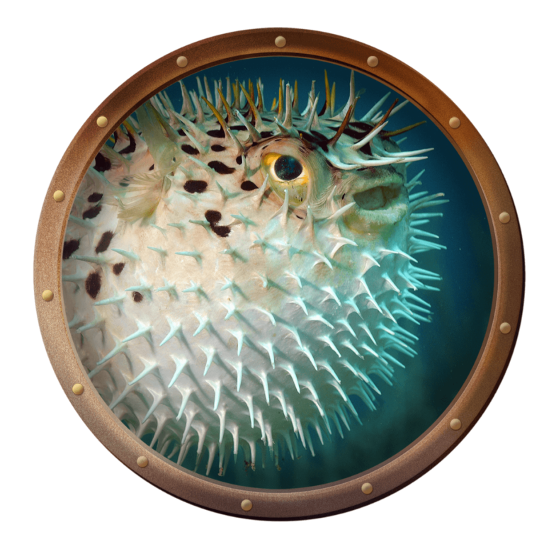 inflated puffer fish